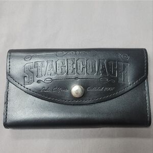 Stagecoach genuine leather wallet - classic black tri-fold by Lucky Thirteen